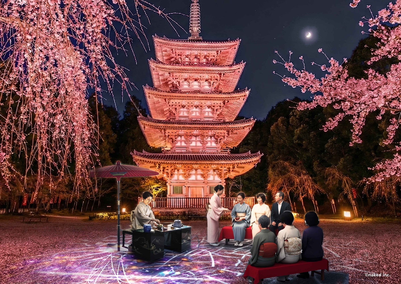 京都の世界遺産で夜桜アートイベント「醍醐花見」3月27日から 醍醐寺が