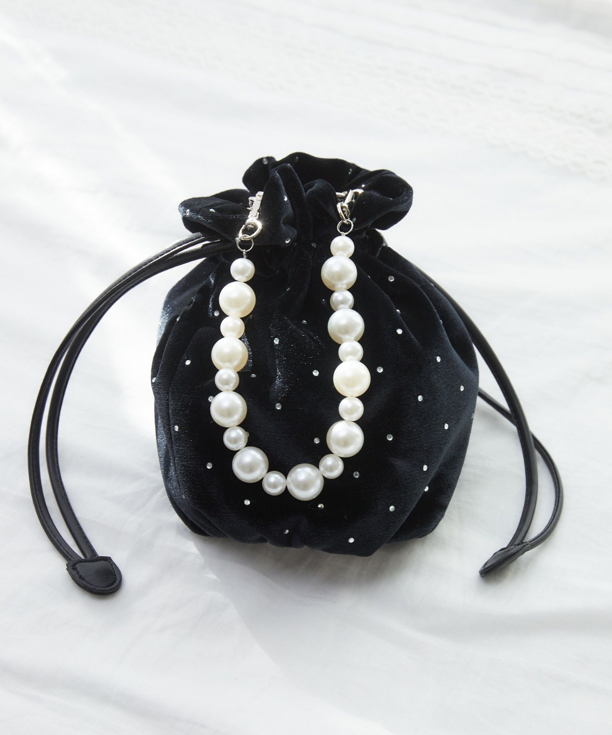 ベロア巾着ショルダーバッグ|ems excite | RETRO GIRL ONLINE STORE