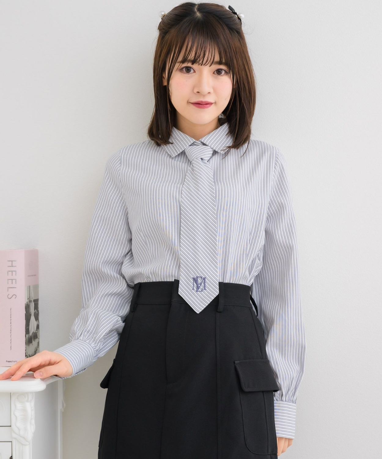 ロゴ刺繍ネクタイSH|ems excite | RETRO GIRL ONLINE STORE レトロ