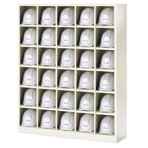 ヘルメット収納庫5列6段 －工事現場・事務所に、ヘルメット棚－