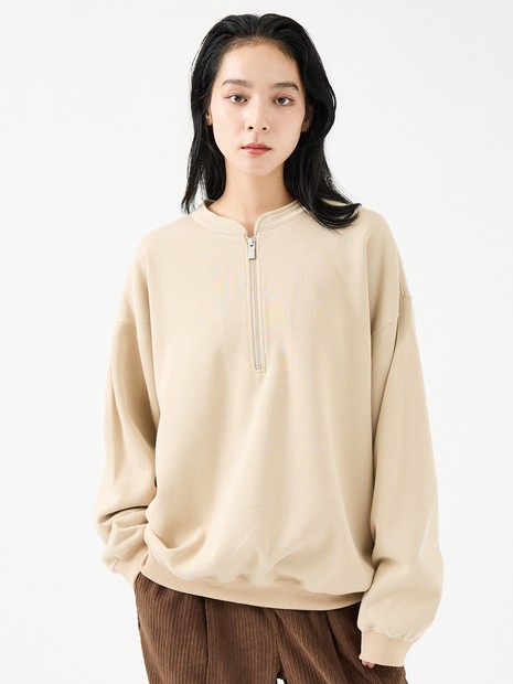 FORTUNA/フォルトゥナ】WフェイスHALF ZIPプルオーバー/オーバーサイズ