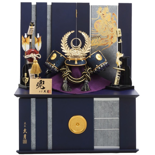 久月 兜収納飾り「昇龍徳川 (しょうりゅうとくがわ」 五月人形 かぶと