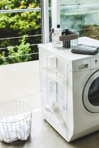 山崎実業 マグネット洗濯ハンガー収納ラック プレート ホワイト 3585