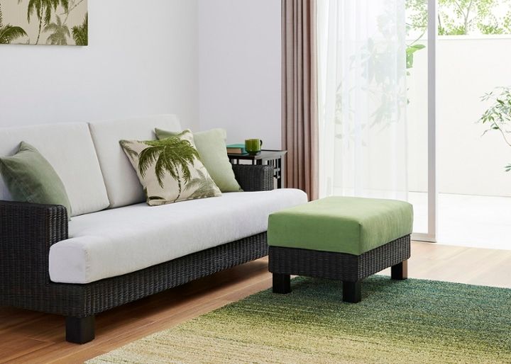 シン・ソファ オットマンv02 (ラタン) ～幅650mm・奥行450mm・使い勝手