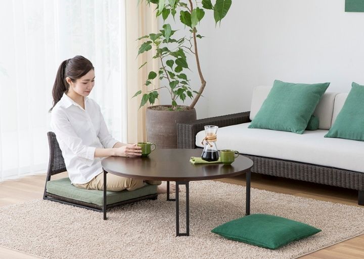 ラウンド・ローテーブル 900～丸い円形ローテーブルを和モダンに