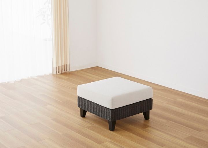 ラン・コンパクトソファ オットマン (ラタン)～狭いリビングダイニング