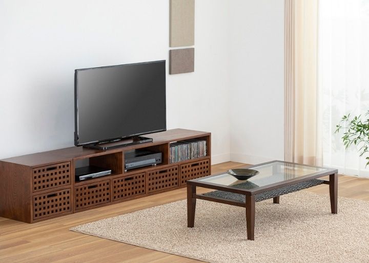 キューブ・テレビボード (GB) ～ローボード～無垢材の素材感とデザイン