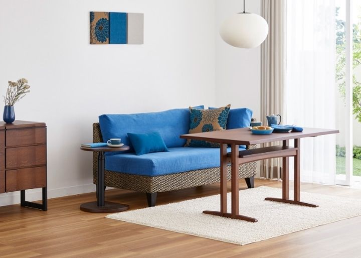 ラン・コンパクトソファ 2P片アーム (ヒヤシンス)・2人掛け～狭い