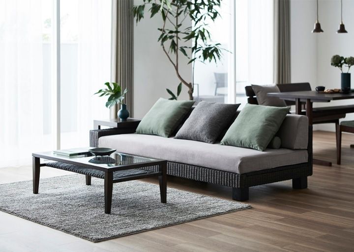 ケイ・ローソファ 片アーム (ラタン)・2人・3人掛け～床に近い暮らし