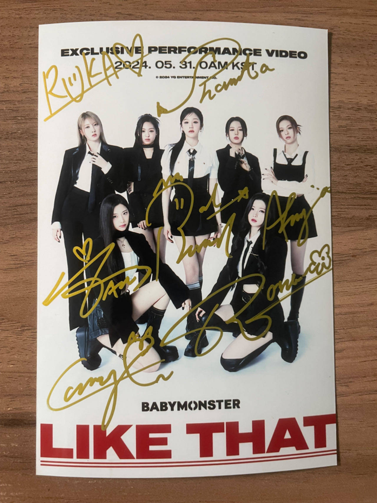 BABYMONSTER Autograph Photos Fidelity Gifts Send Friend 6 Inch