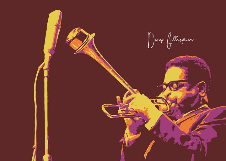 Dizzy Gillespie Pop Art v5 - Taurungka - Drawings & Illustration