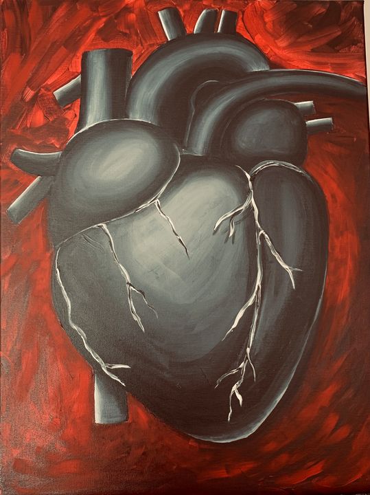 Black heart - Art by ElyseJanWatkins - Paintings & Prints, Science