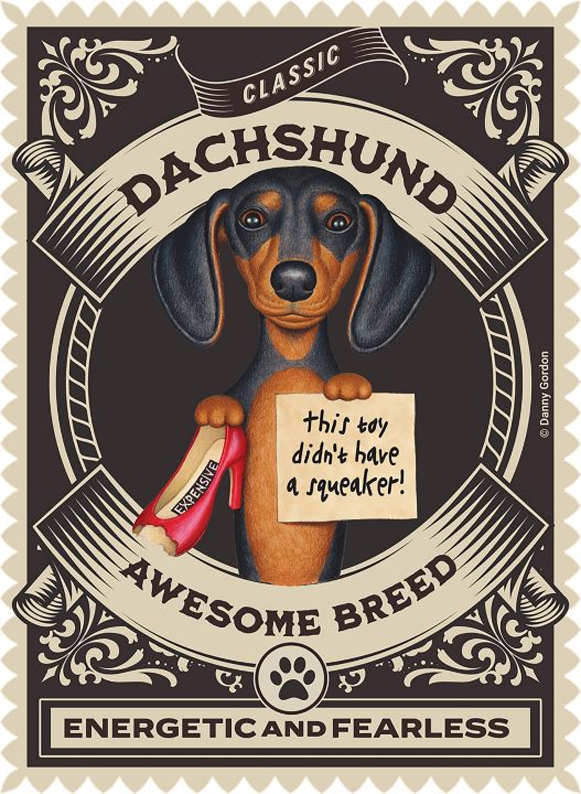 Classic Dachshund Awesome Breed Wall - Danny Gordon Art - Drawings