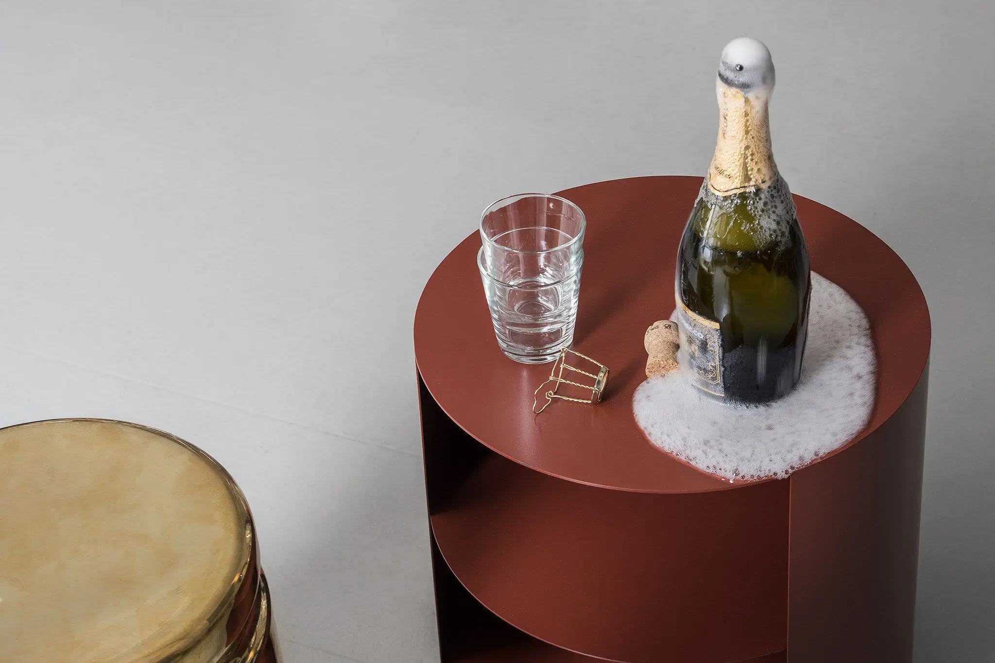 現代風サイドテーブル - HIDE - hem - 粉体塗装スチール製 / パウダー