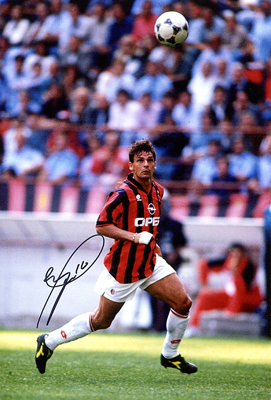 新品】ロベルト・バッジョ ACミラン 直筆サインフォト/写真 サッカー