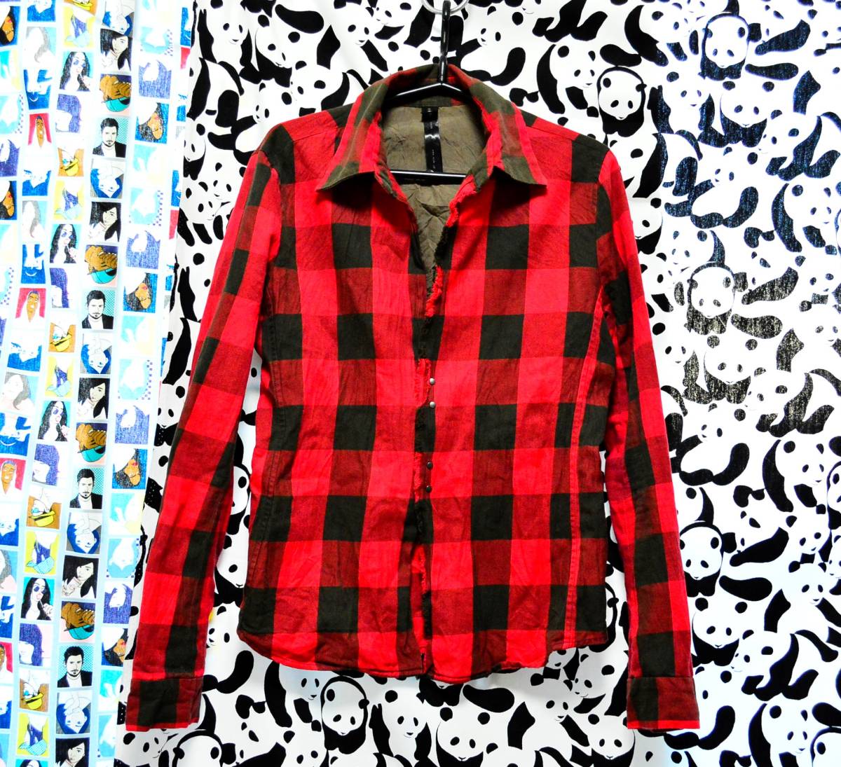 U】 B'z 稲葉着 wjk フックシャツ ブロックチェック 上着 シャツ