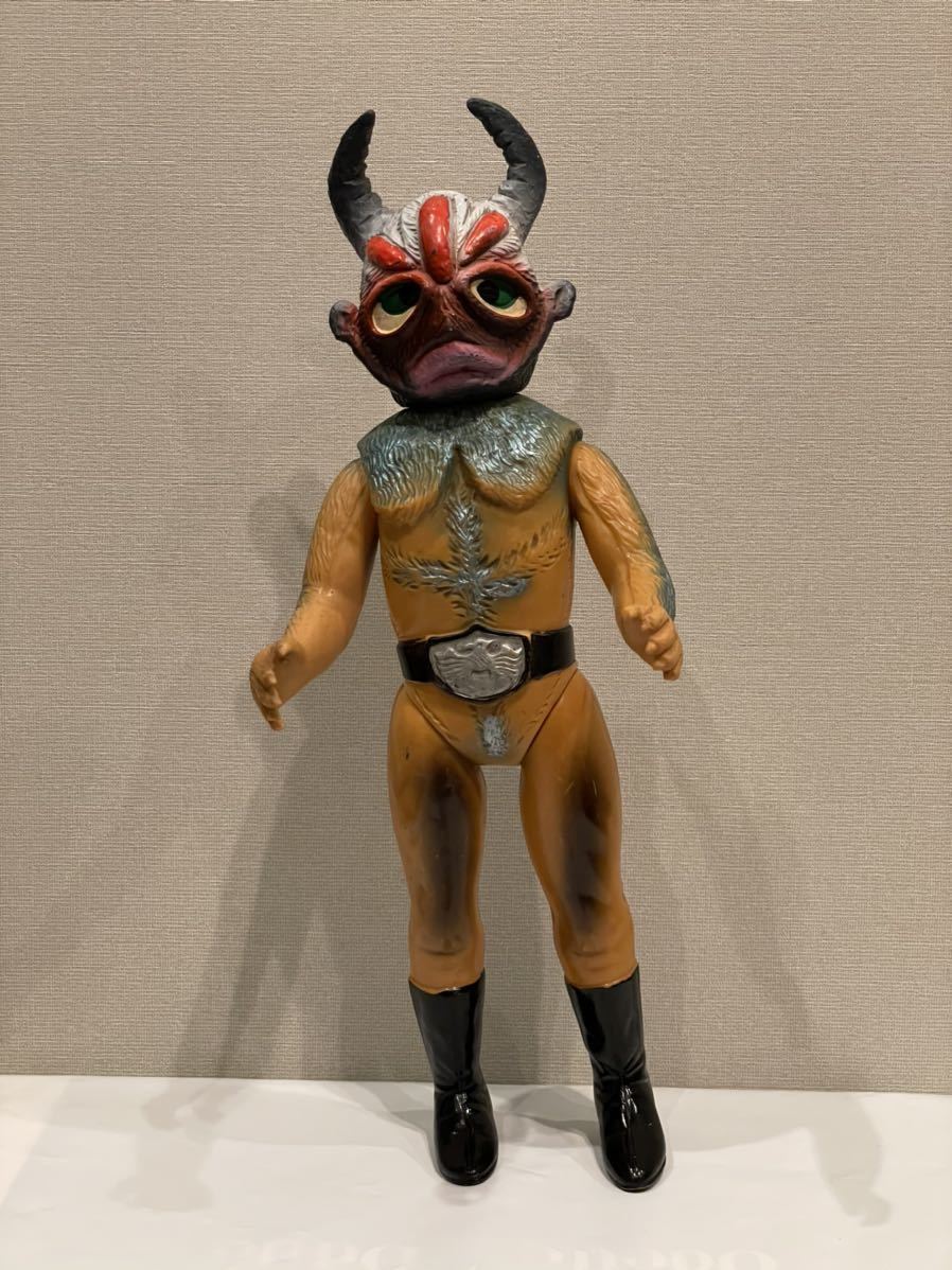 傷や汚れあり】地獄サンダー キングサイズ ソフビ 旧バンダイ 仮面