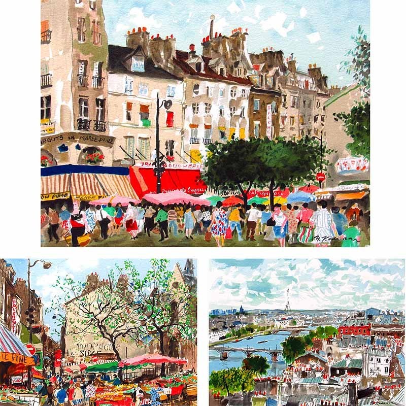 GINZA絵画館】送料無料！児玉幸雄 リトグラフ版画「セーヌの眺め