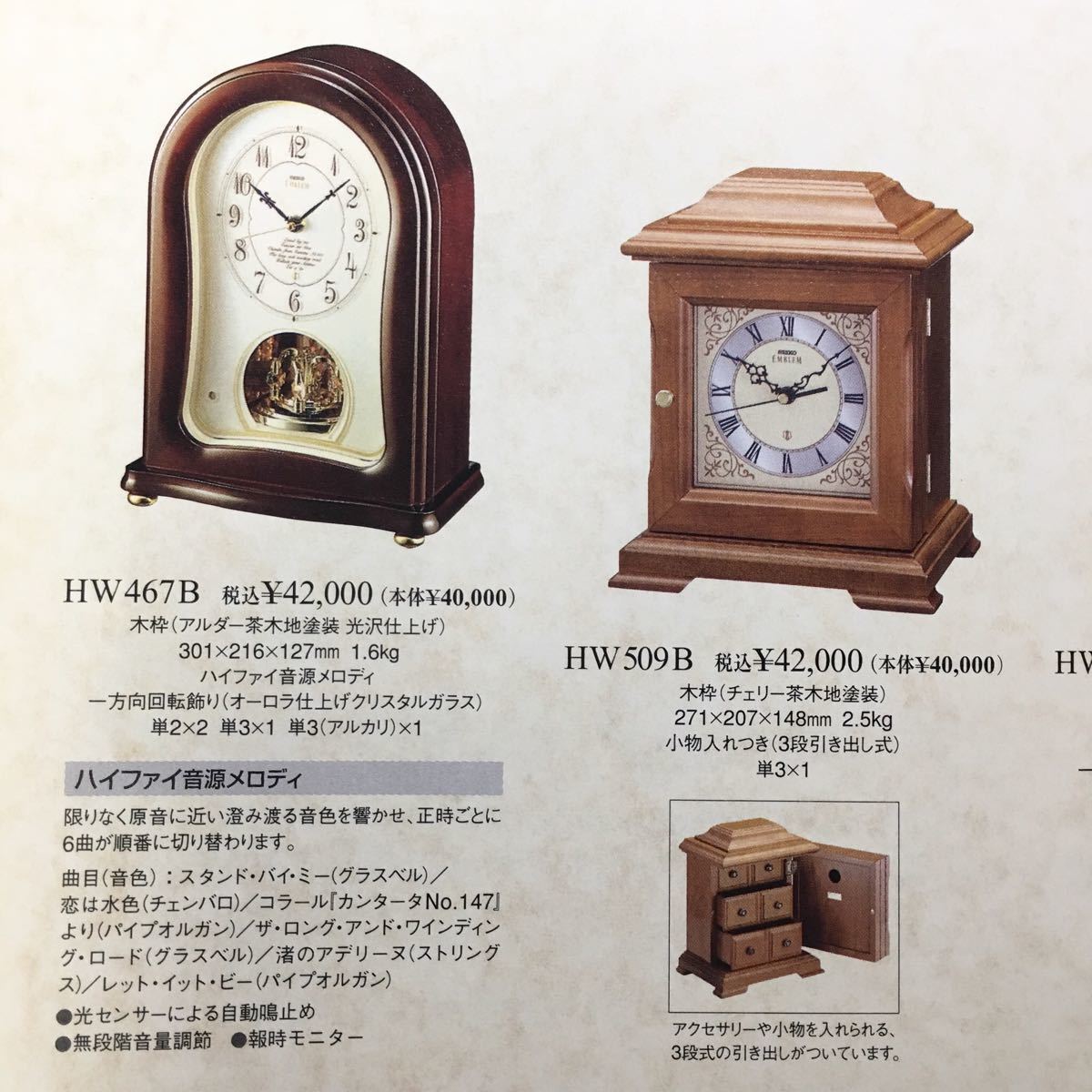 中古】【美品】SEIKO EMBLEM HW467B セイコーエンブレム 高級置時計 高