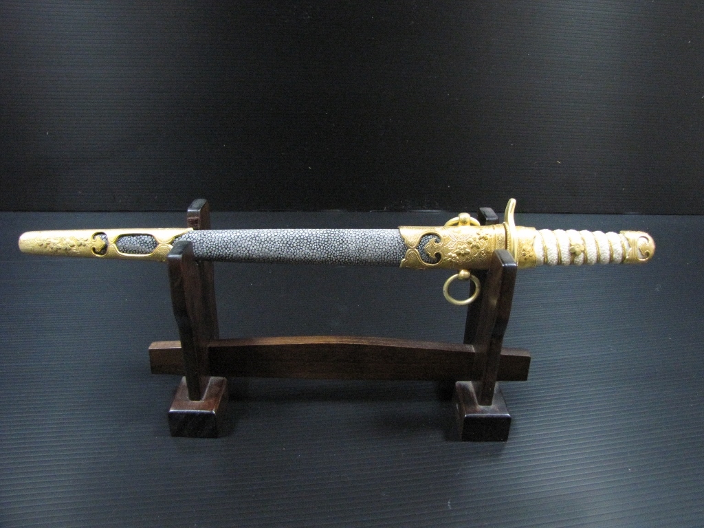 東郷神社公式認定 東郷元帥の短剣 短刀 鮫皮研ぎ出し鞘 純金仕上げ 刀