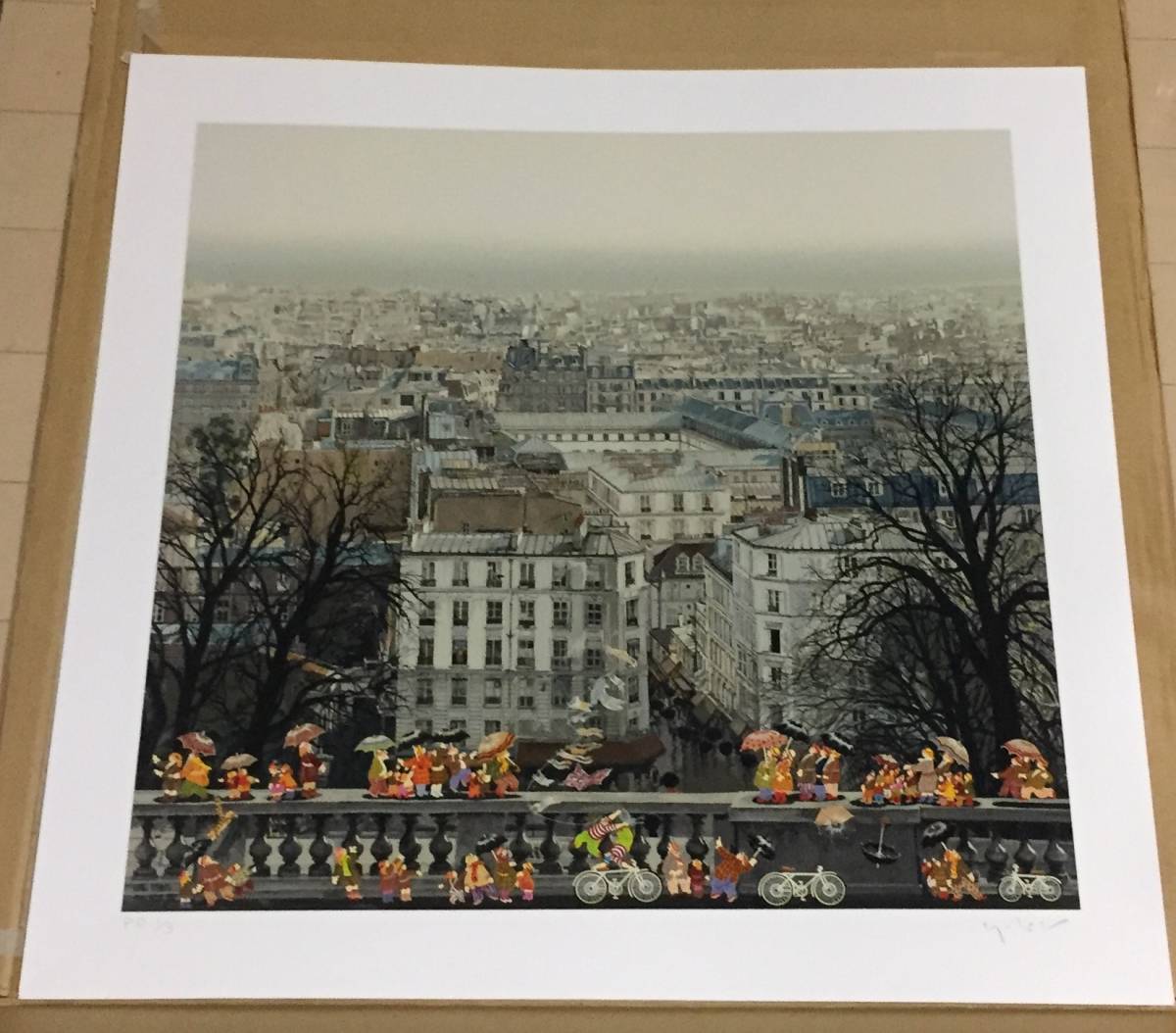 ヒロヤマガタ シルクスクリーンシート 雨煙るパリの落札情報詳細