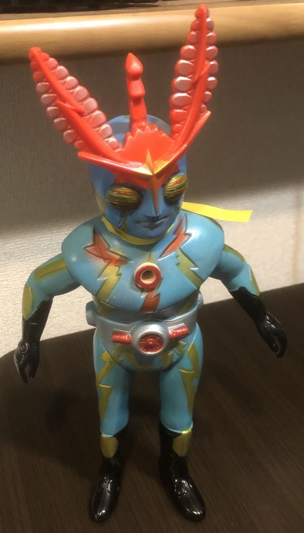 昭和レトロ ポピー イナズマン ソフビ 面無し 石森プロ 当時物 戦隊モノ