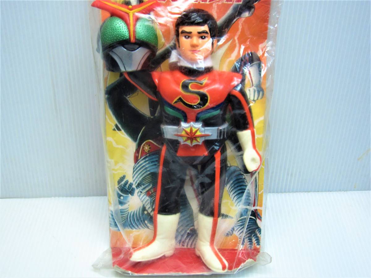 未使用】未開封品！ 旧バンダイ製 ソフビ 仮面ライダーストロンガー 面
