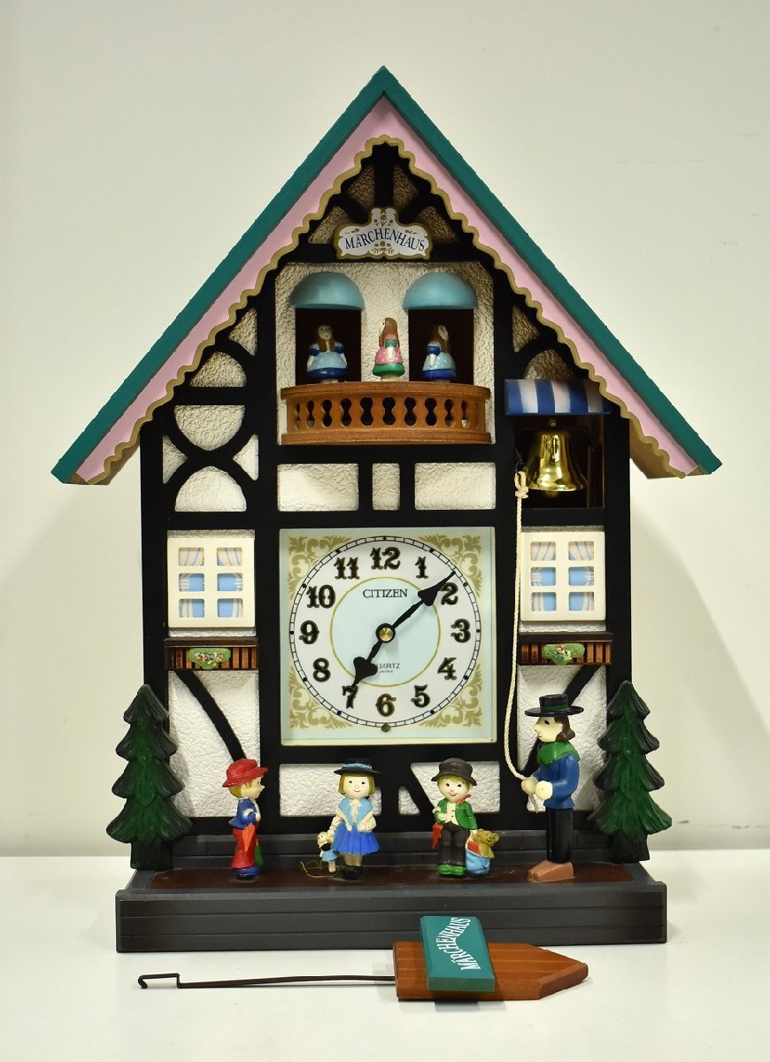 未使用CITIZEN メルヘンハウス ハト時計 掛時計 4MJ744 木製 鳩時計