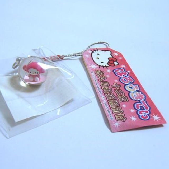 d*7様 ハローキティ 根付 ストラップ【希少】 十二支 寅 水入り丸玉