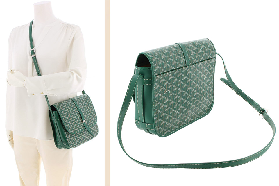 ベルヴェデーレMM ショルダーバッグ コーティングキャンバス グリーン