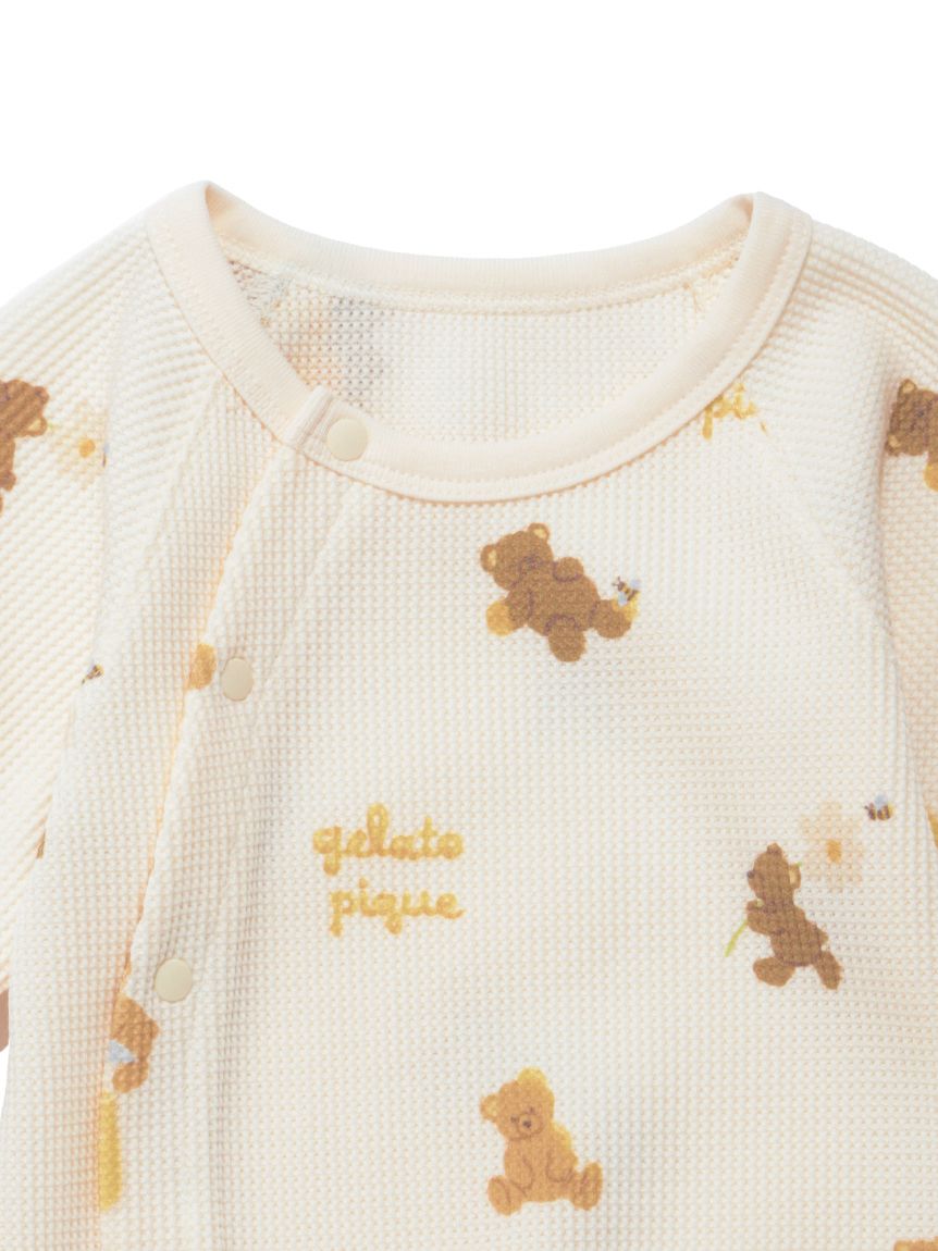 BABY】新生児はちみつベア柄2WAYオール(ロンパース)｜ルームウェア