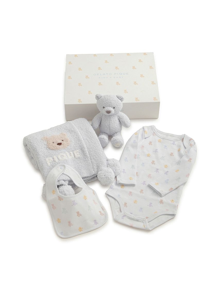 ラッピング済み】【BABY】ベアブランケット&ぬいぐるみ&ボディースーツ