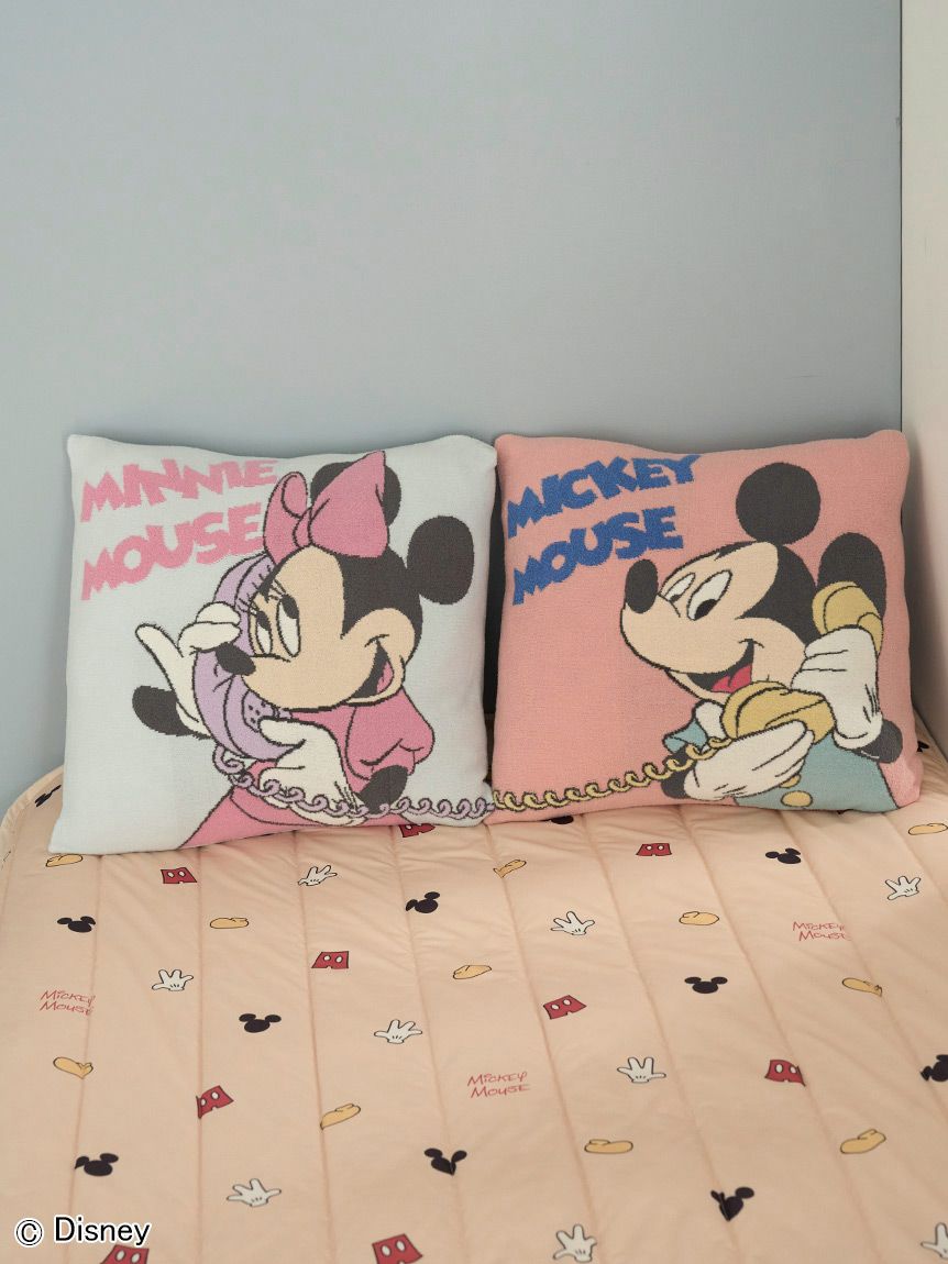 Sleep】Mickey&Minnie / ジャガードクッションカバー(クッション