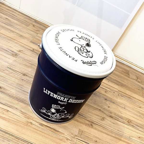 スヌーピー WSP ぺール缶スツール 収納 椅子 Workson DIY ネイビー