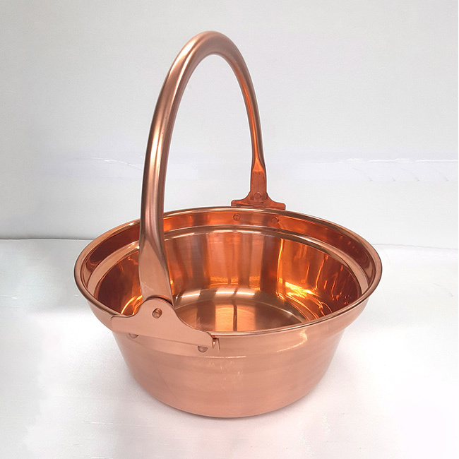 純銅製 山菜鍋 36cm 木蓋付き[燕三条製 銅製 銅鍋 銅製品 純銅 銅 鍋