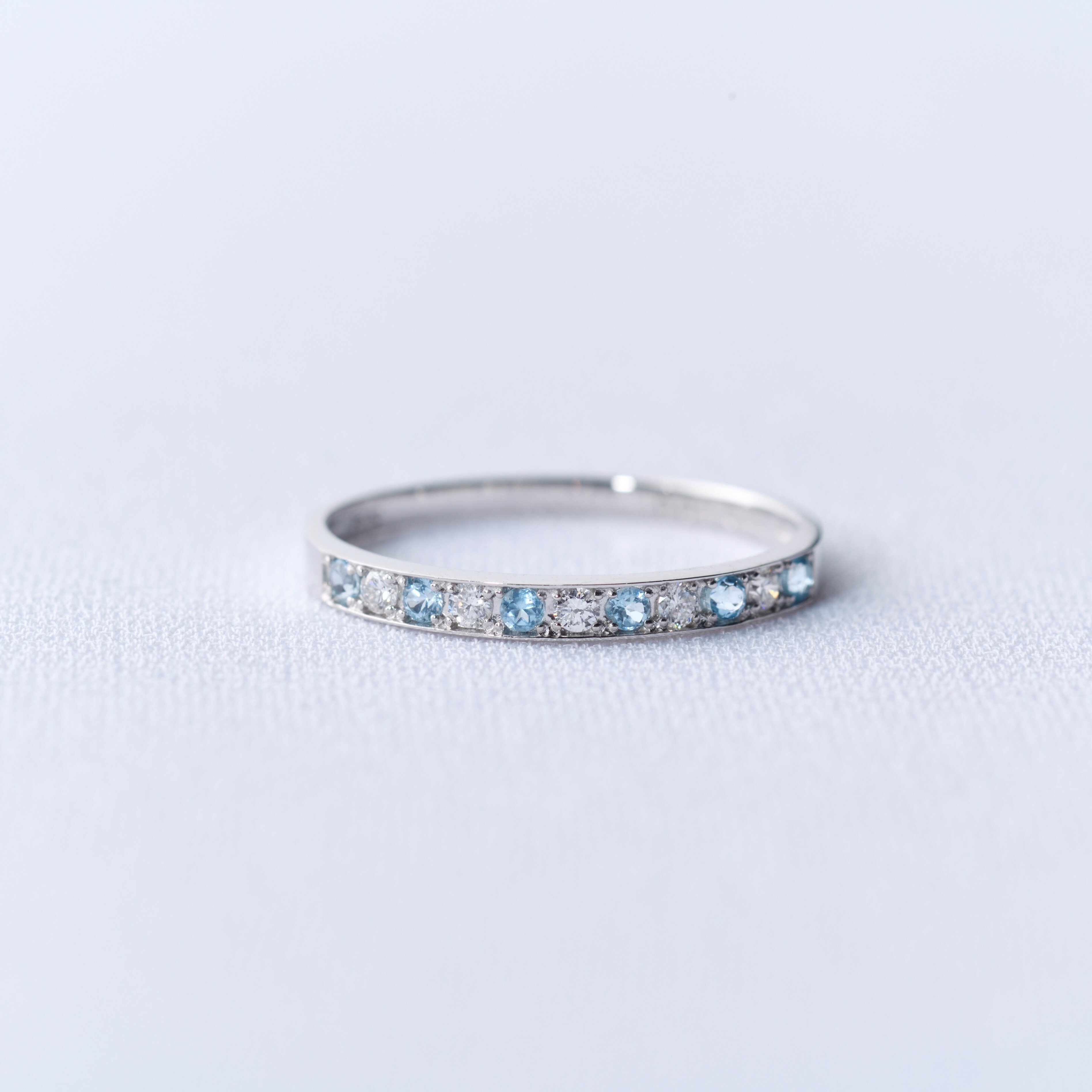 11月 ブルートパーズ ダイヤ リング 誕生石リング （PT・K18・K18PGの