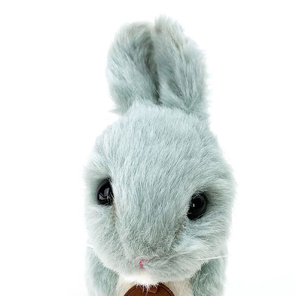 日本製 手作り ぬいぐるみ うさぎ(ウサギ) 座り グレー 4905330014450
