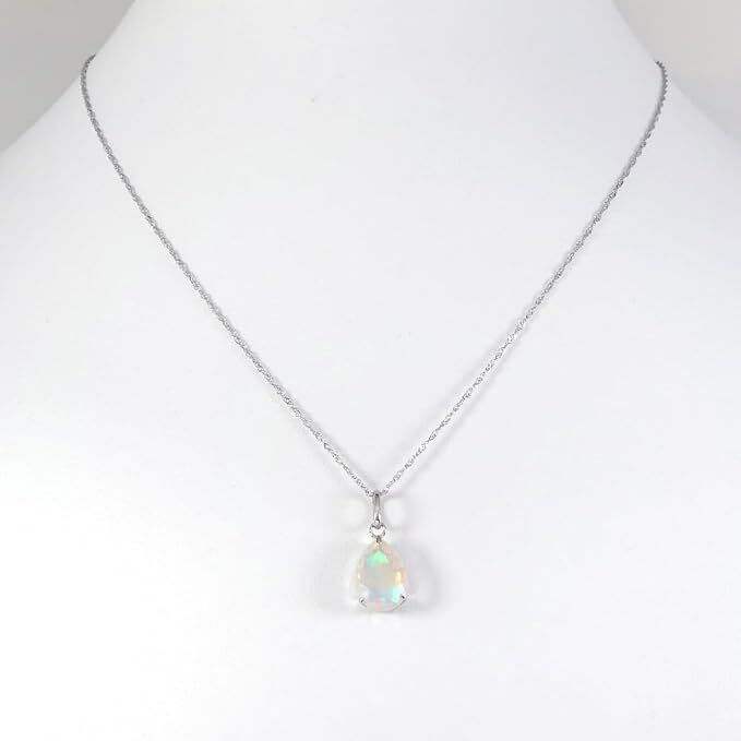 Ptプラチナ台 天然オパールネックレスペンダント プラチナ (4025_2024