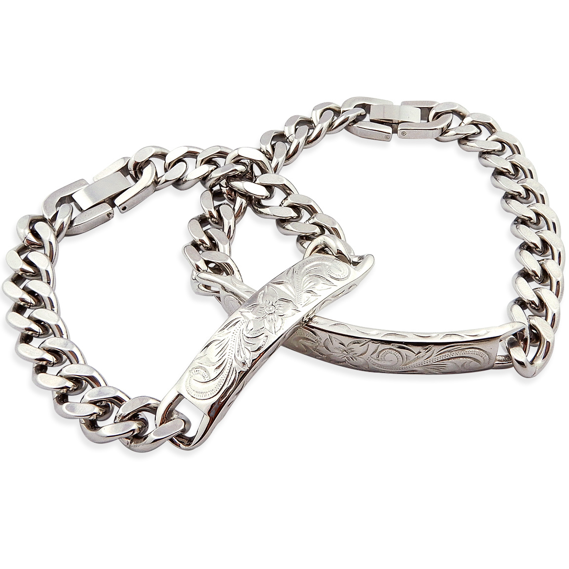 レーザー刻印無料】ハワイアンジュエリー ペアブレスレット ステンレス