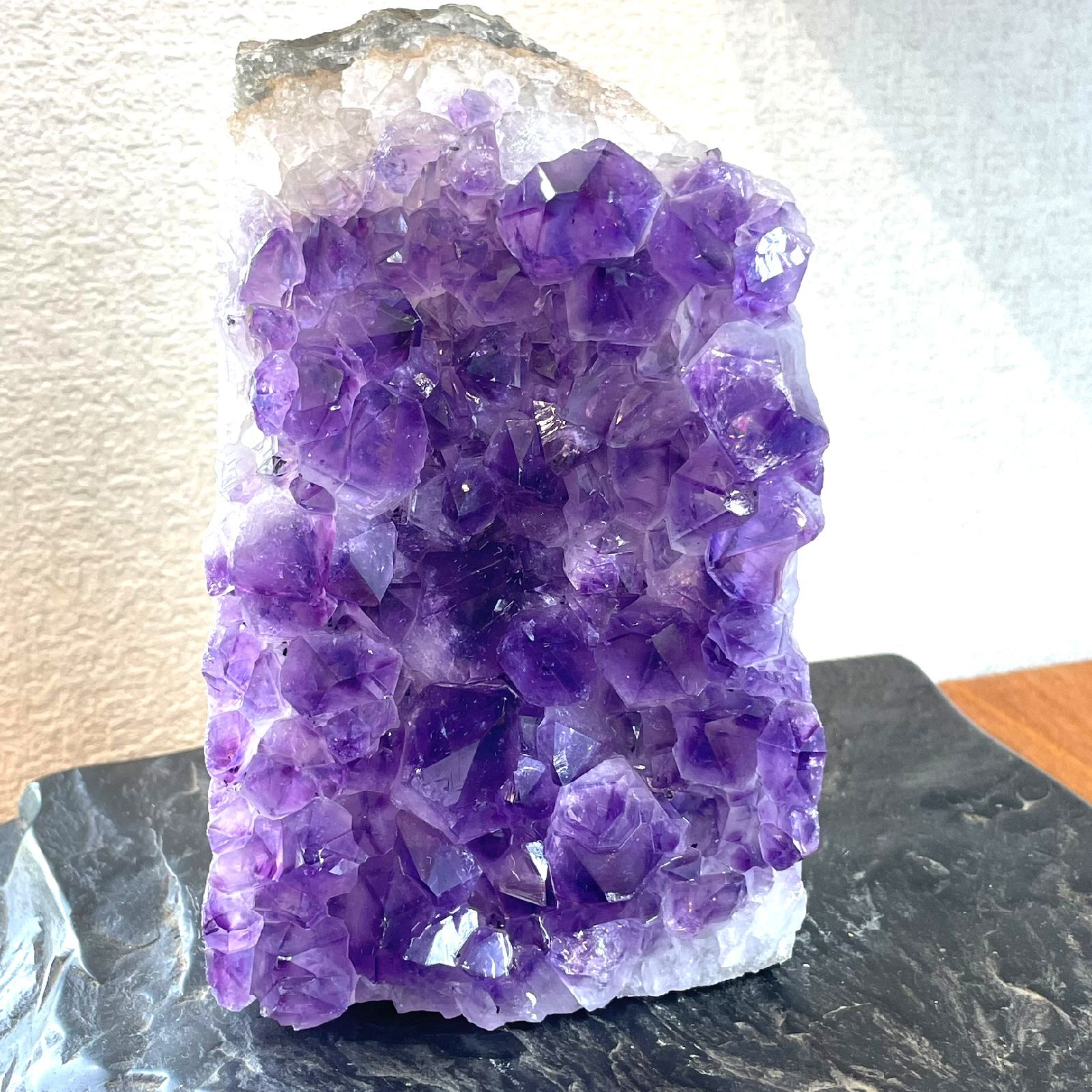 幸運を招く!!］鑑賞石に天然アメジストクラスター パワーストーン原石