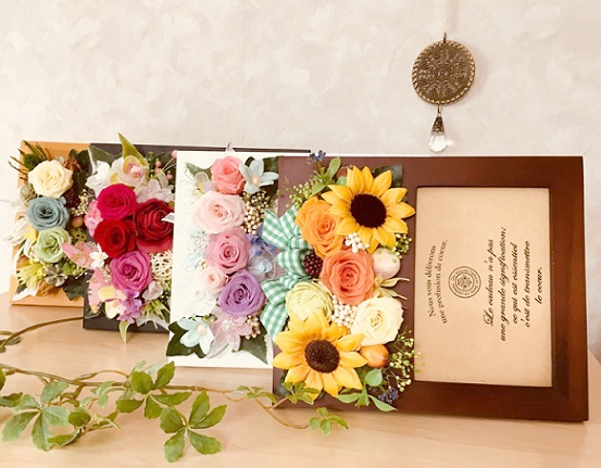 4種から選べる!フラワーフォトスタンド】プリザーブドフラワー