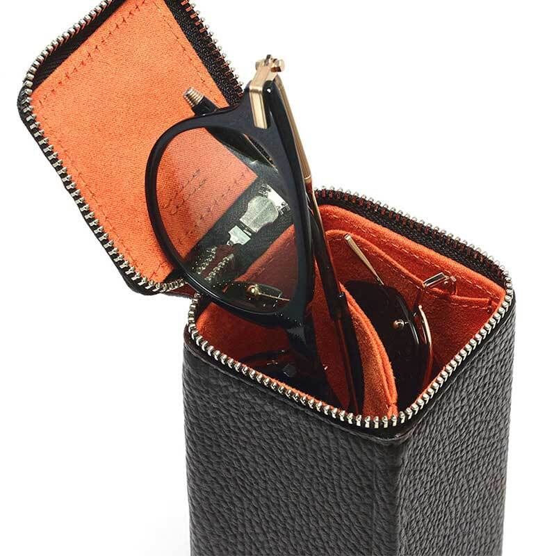 DIFFUSER 本革メガネケース 2本収納 RUOMBUS PRISM STRAGEBOX TYPE2