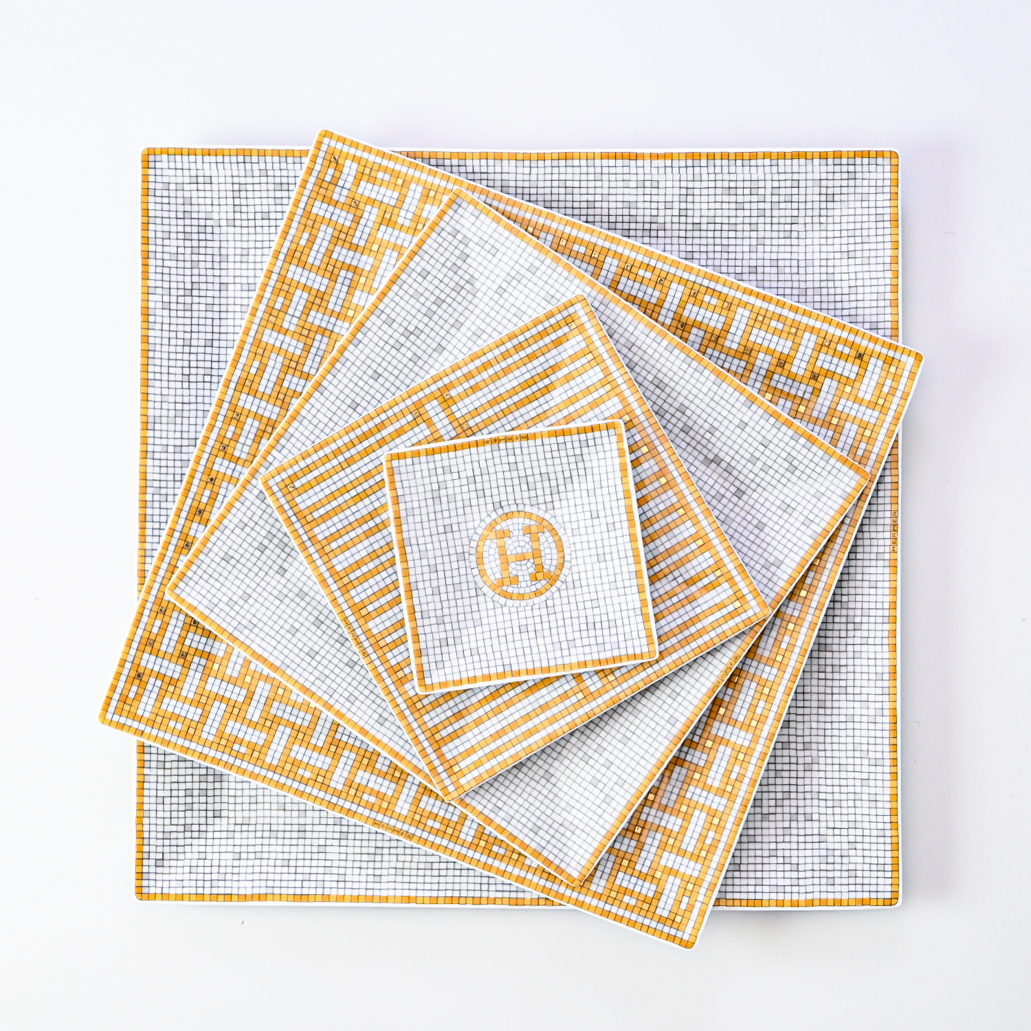 エルメス 食器 HERMES モザイク ヴァンキャトル ゴールド プチカレ