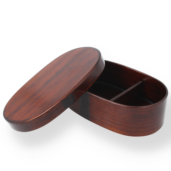 木曽桧 小判弁当箱（小） 漆塗り 木曽ひのき メンパ 曲げわっぱ 木曽