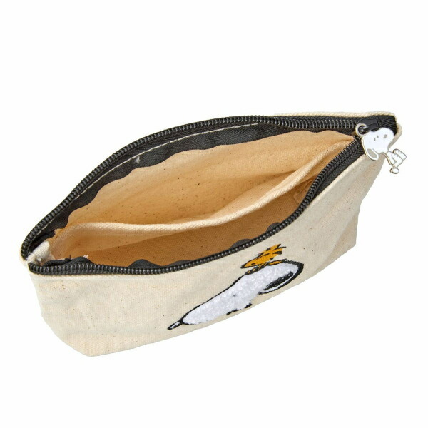 スヌーピー 帆布ポーチ (M) ナチュラル (スヌーピー & ウッド