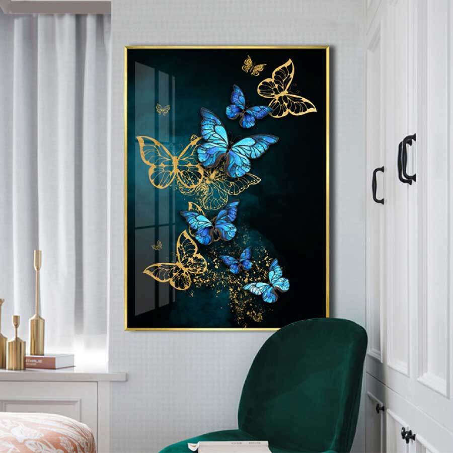 絵画 蝶チョウ ファブリック パネル 枠付き アート人気 モダン 絵 70