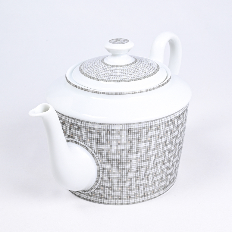 エルメス 食器 HERMES ティーポット モザイク ヴァンキャトル プラチナ