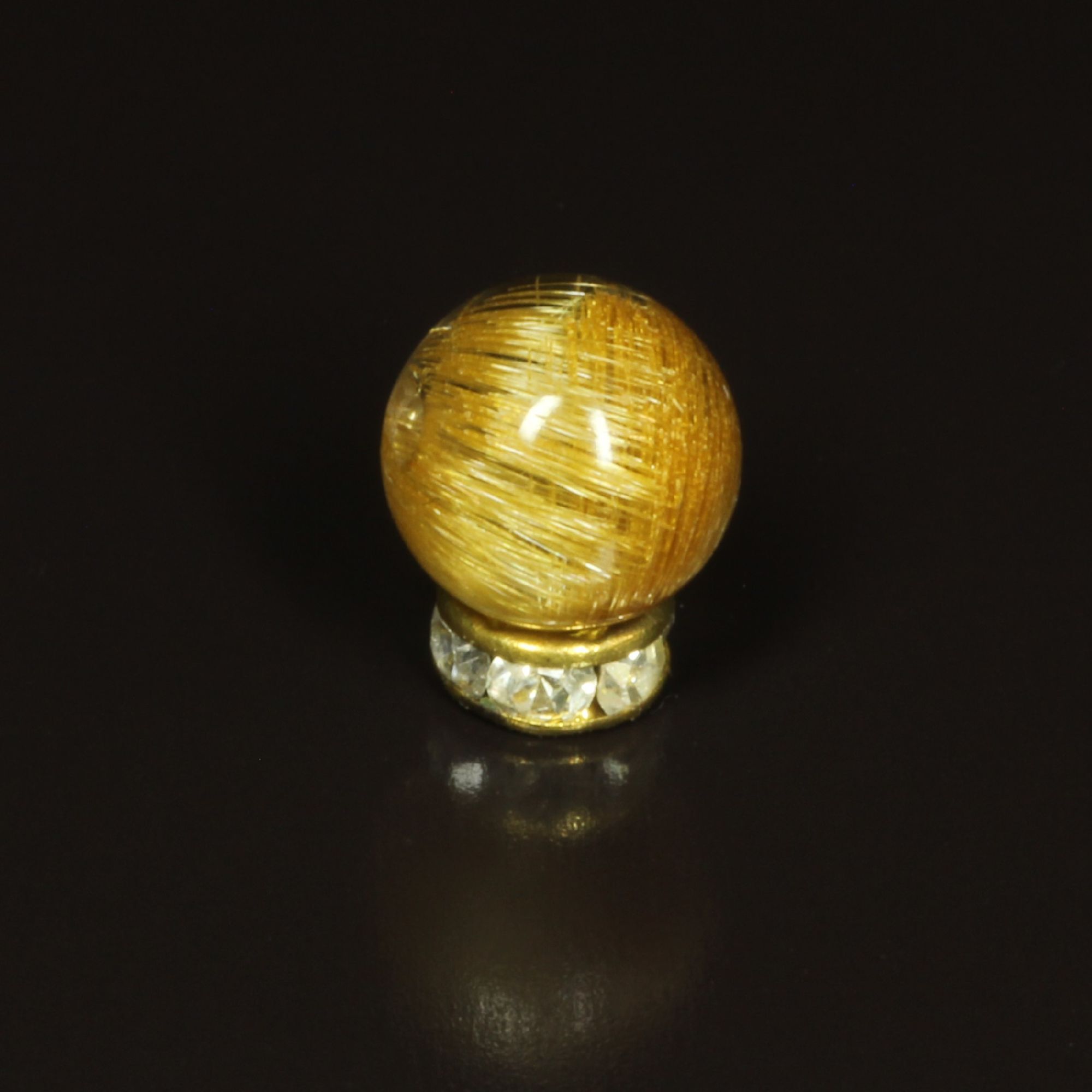 幸運を呼ぶ猫の目石］7ミリ 一点物 粒売り ゴールド キャッツアイ