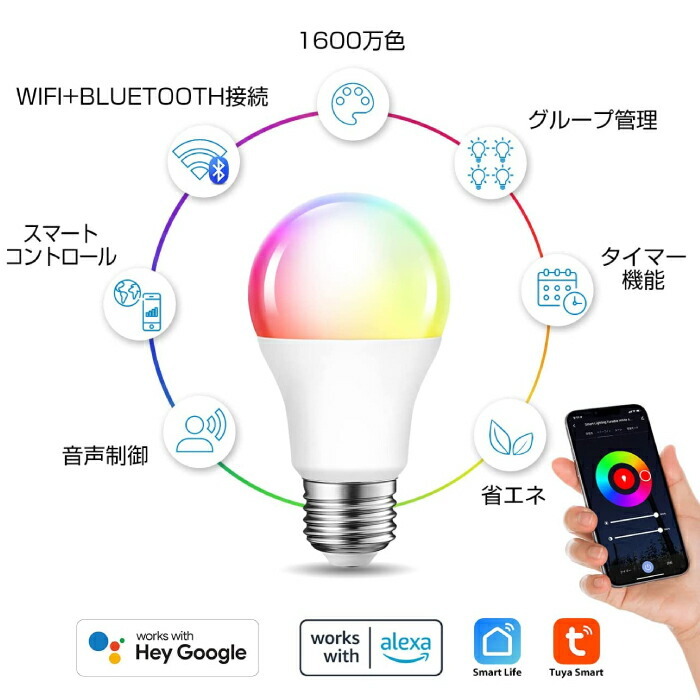 LED電球 E26口金 2個セット【選べる特典付】 スマート電球 調光調色