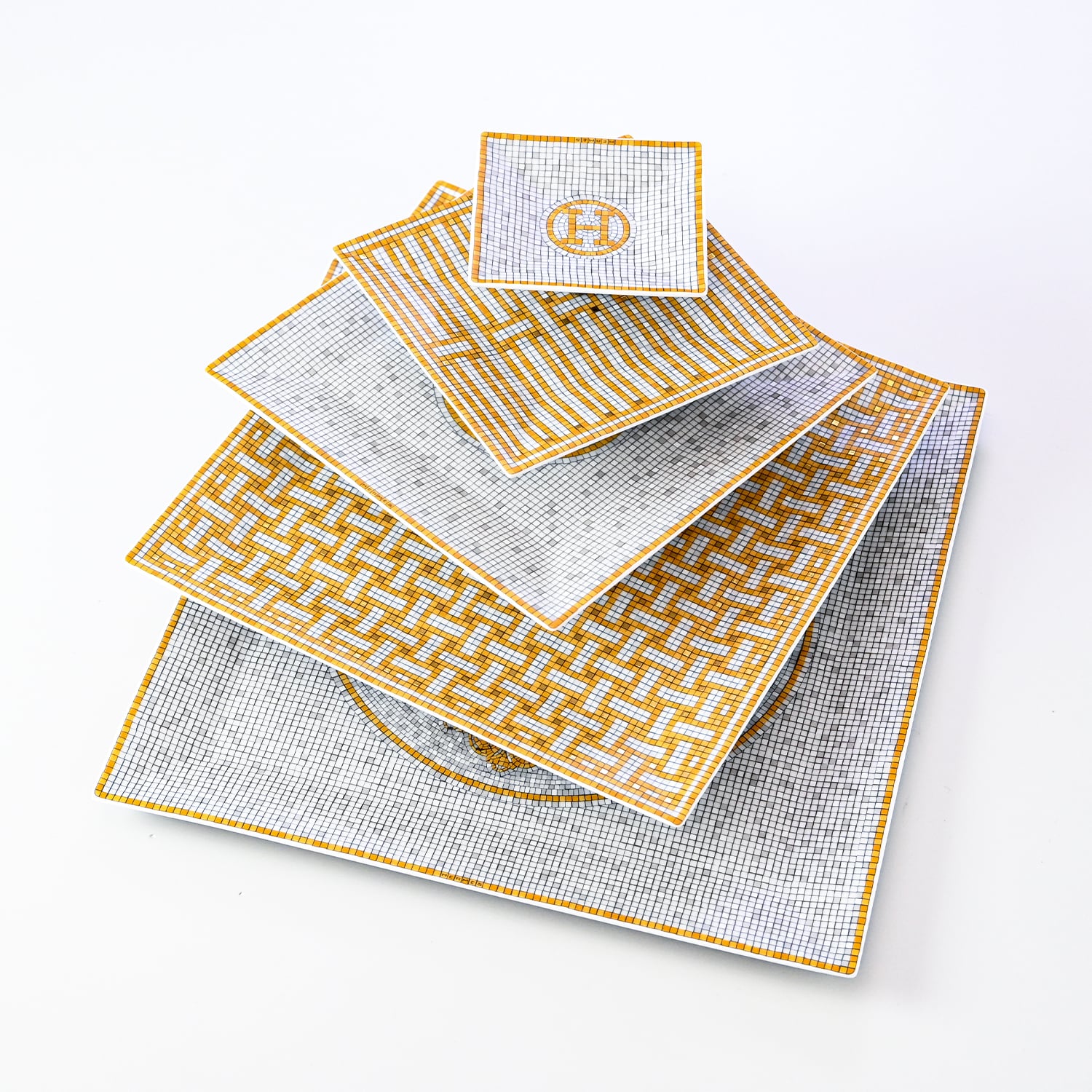 エルメス 食器 HERMES モザイク ヴァンキャトル ゴールド プチカレ